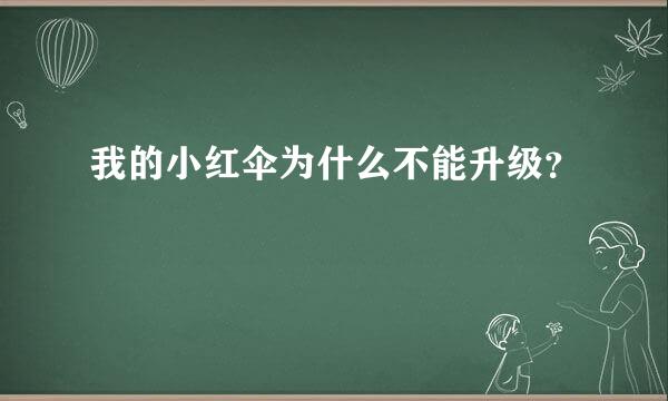 我的小红伞为什么不能升级？