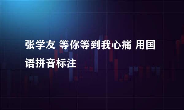 张学友 等你等到我心痛 用国语拼音标注