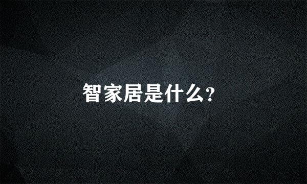 智家居是什么？