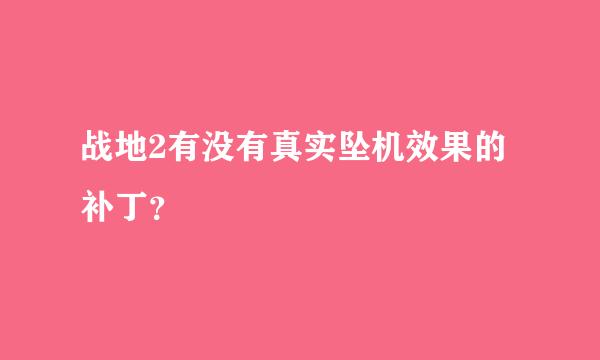 战地2有没有真实坠机效果的补丁？