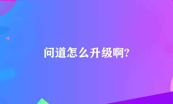 问道怎么升级啊?