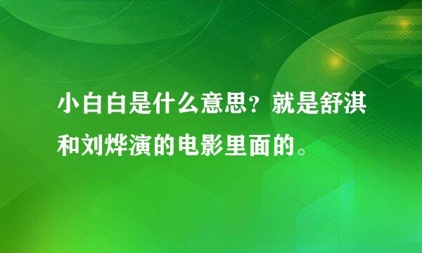 小白白是什么意思？就是舒淇和刘烨演的电影里面的。