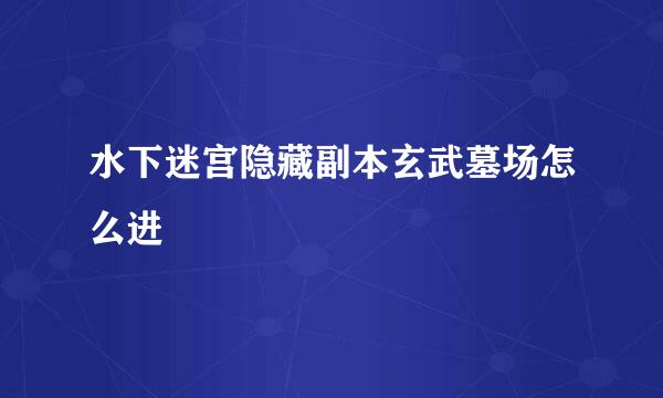 水下迷宫隐藏副本玄武墓场怎么进