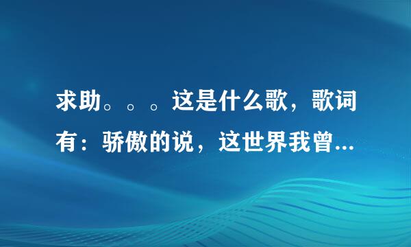 求助。。。这是什么歌，歌词有：骄傲的说，这世界我曾经爱过，