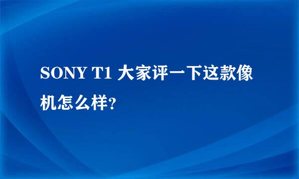 SONY T1 大家评一下这款像机怎么样？