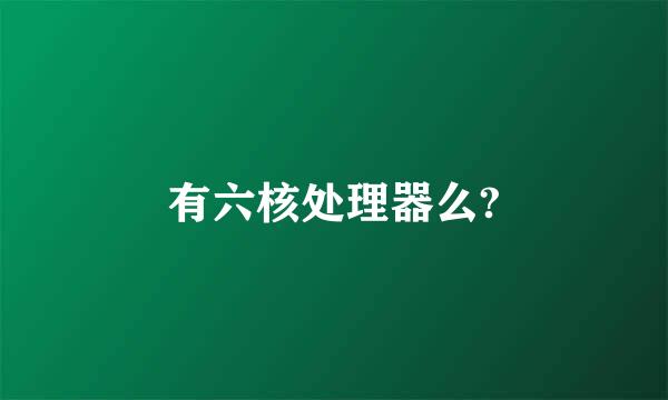 有六核处理器么?