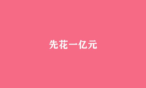 先花一亿元