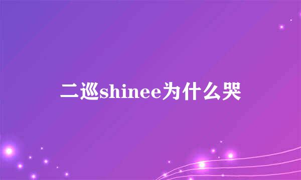 二巡shinee为什么哭