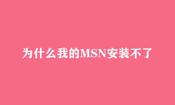 为什么我的MSN安装不了