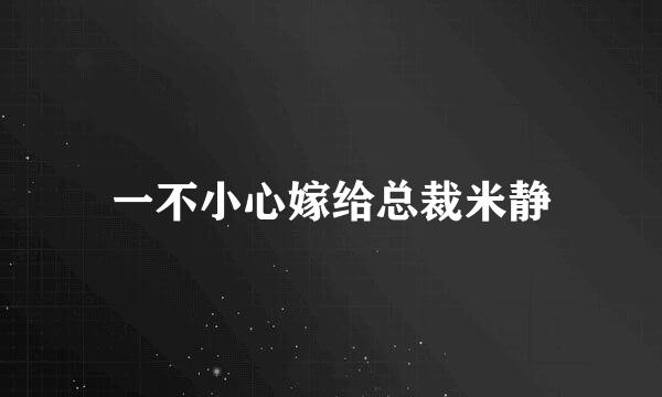 一不小心嫁给总裁米静