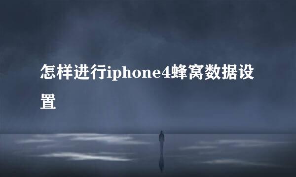 怎样进行iphone4蜂窝数据设置