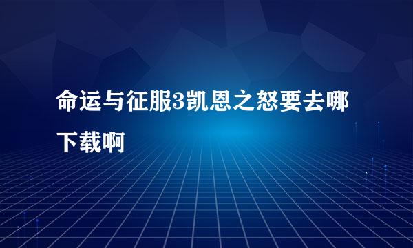 命运与征服3凯恩之怒要去哪下载啊