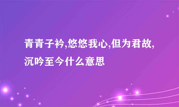 青青子衿,悠悠我心,但为君故,沉吟至今什么意思