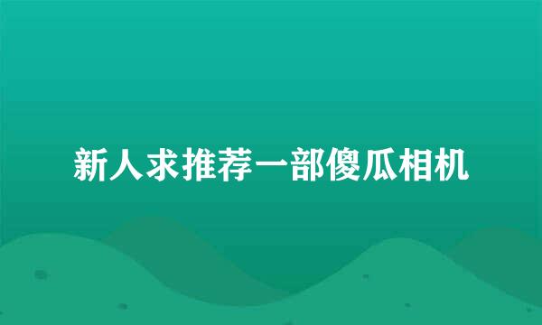 新人求推荐一部傻瓜相机