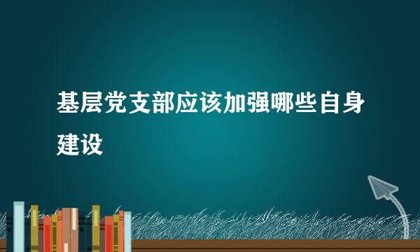 基层党支部应该加强哪些自身建设