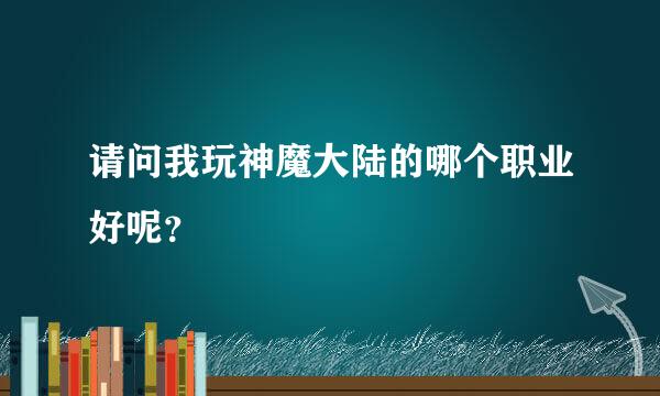 请问我玩神魔大陆的哪个职业好呢？