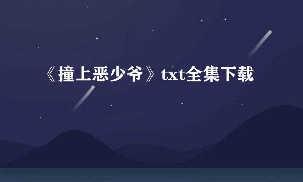 《撞上恶少爷》txt全集下载