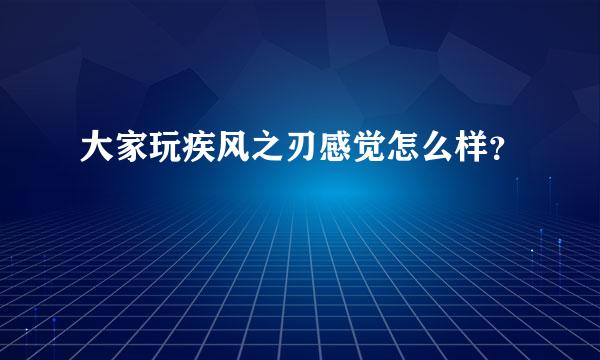 大家玩疾风之刃感觉怎么样？