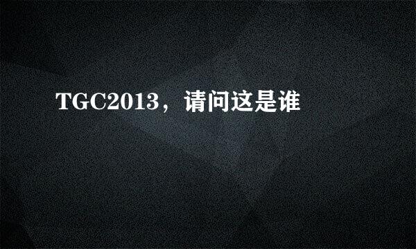 TGC2013，请问这是谁