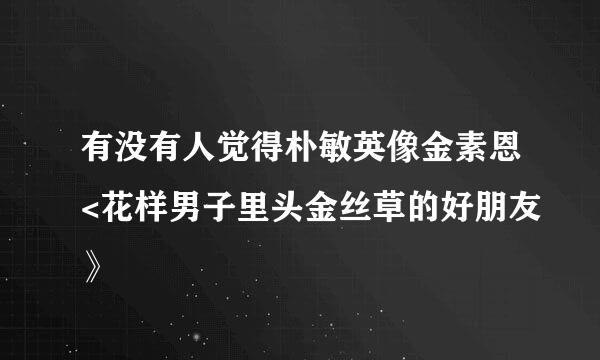 有没有人觉得朴敏英像金素恩<花样男子里头金丝草的好朋友》