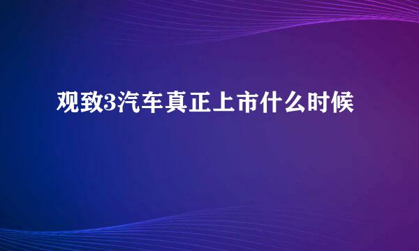 观致3汽车真正上市什么时候