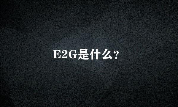 E2G是什么？