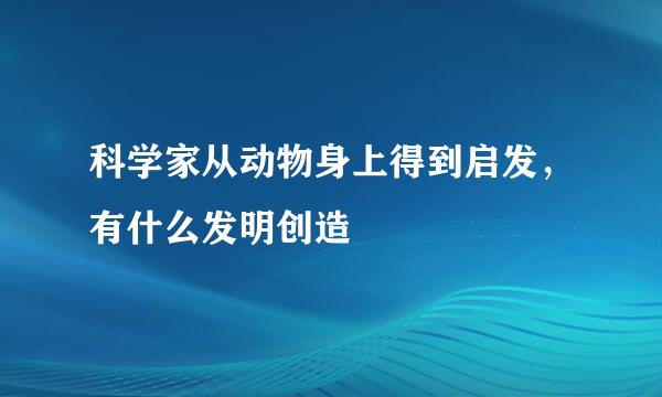 科学家从动物身上得到启发，有什么发明创造