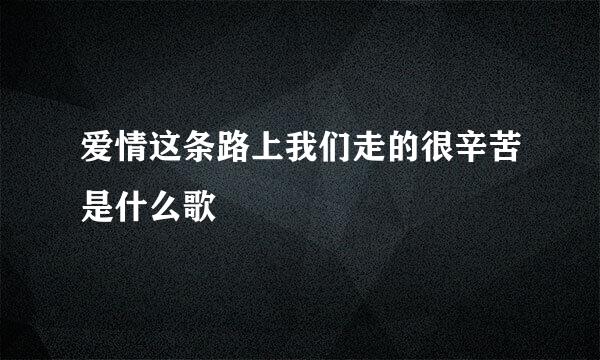 爱情这条路上我们走的很辛苦是什么歌