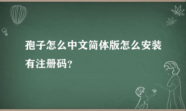 孢子怎么中文简体版怎么安装有注册码？