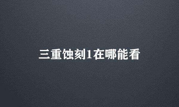 三重蚀刻1在哪能看