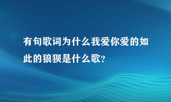 有句歌词为什么我爱你爱的如此的狼狈是什么歌？