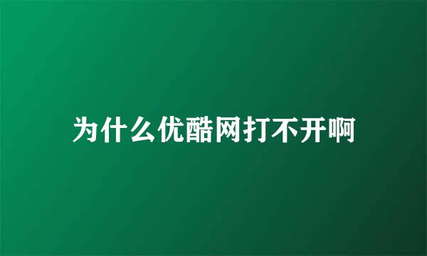 为什么优酷网打不开啊