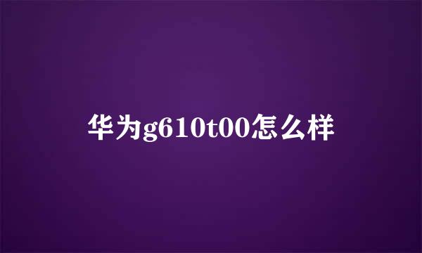 华为g610t00怎么样