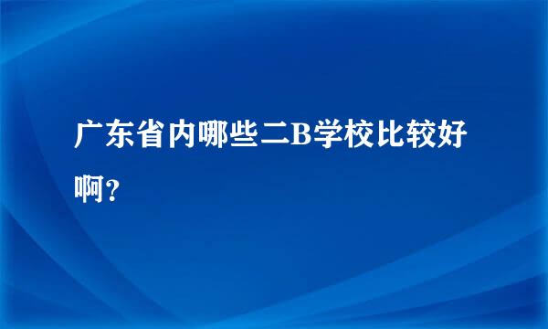 广东省内哪些二B学校比较好啊？