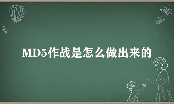 MD5作战是怎么做出来的