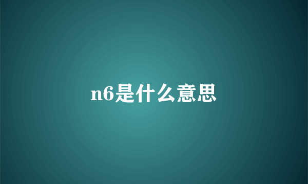 n6是什么意思