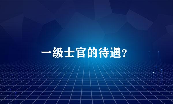 一级士官的待遇？