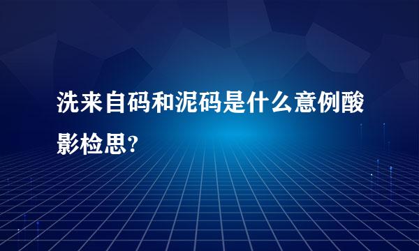 洗来自码和泥码是什么意例酸影检思?