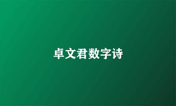 卓文君数字诗