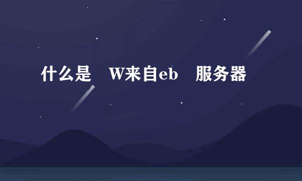 什么是 W来自eb 服务器