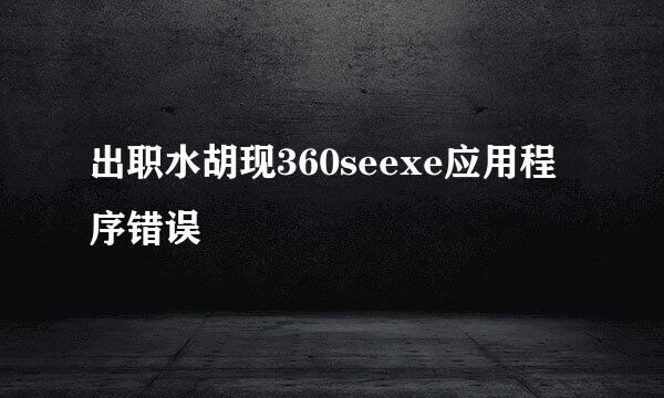 出职水胡现360seexe应用程序错误