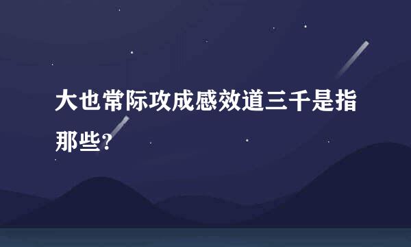 大也常际攻成感效道三千是指那些?