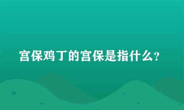 宫保鸡丁的宫保是指什么？