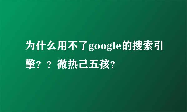 为什么用不了google的搜索引擎？？微热己五孩？