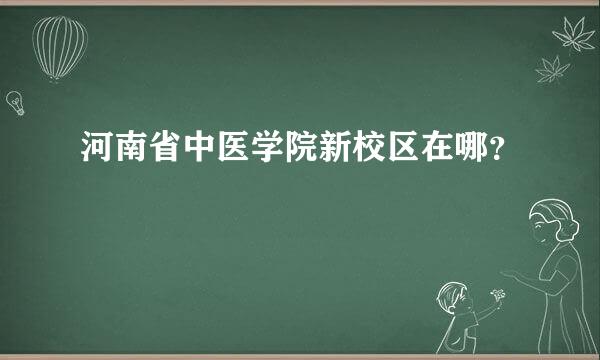 河南省中医学院新校区在哪？