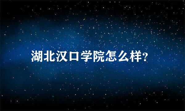 湖北汉口学院怎么样？