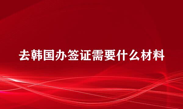 去韩国办签证需要什么材料