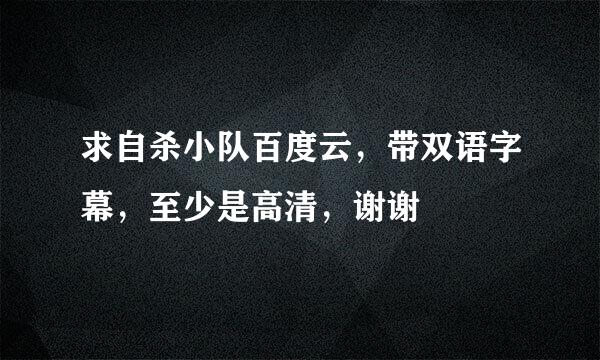 求自杀小队百度云，带双语字幕，至少是高清，谢谢