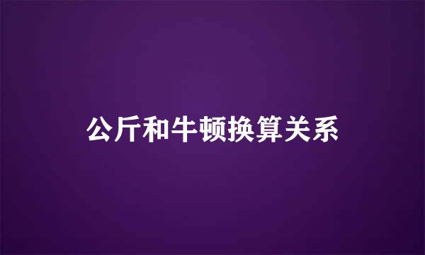 公斤和牛顿换算关系