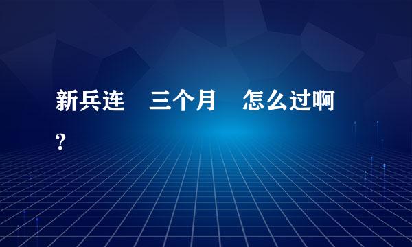 新兵连 三个月 怎么过啊 ?